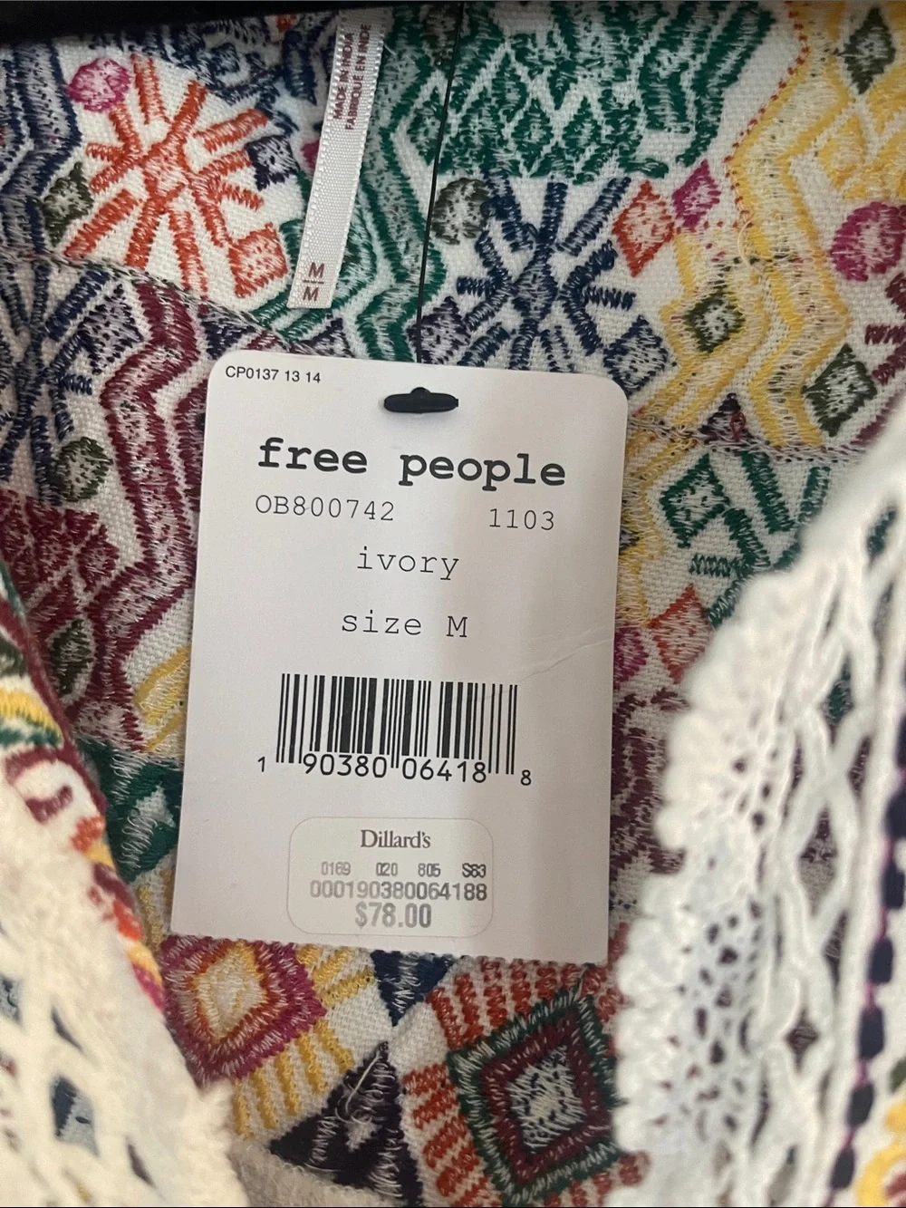 Free People cream gauze