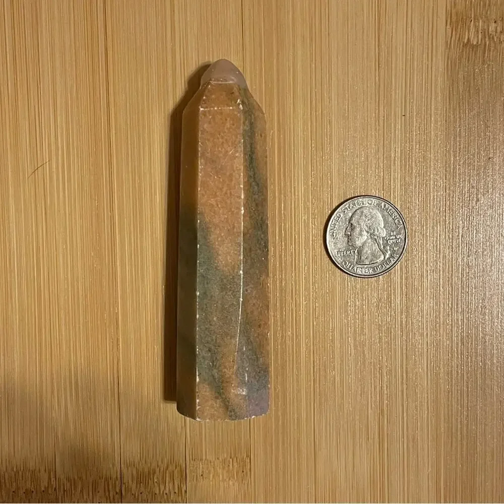Orange & Green Calcite Tower
