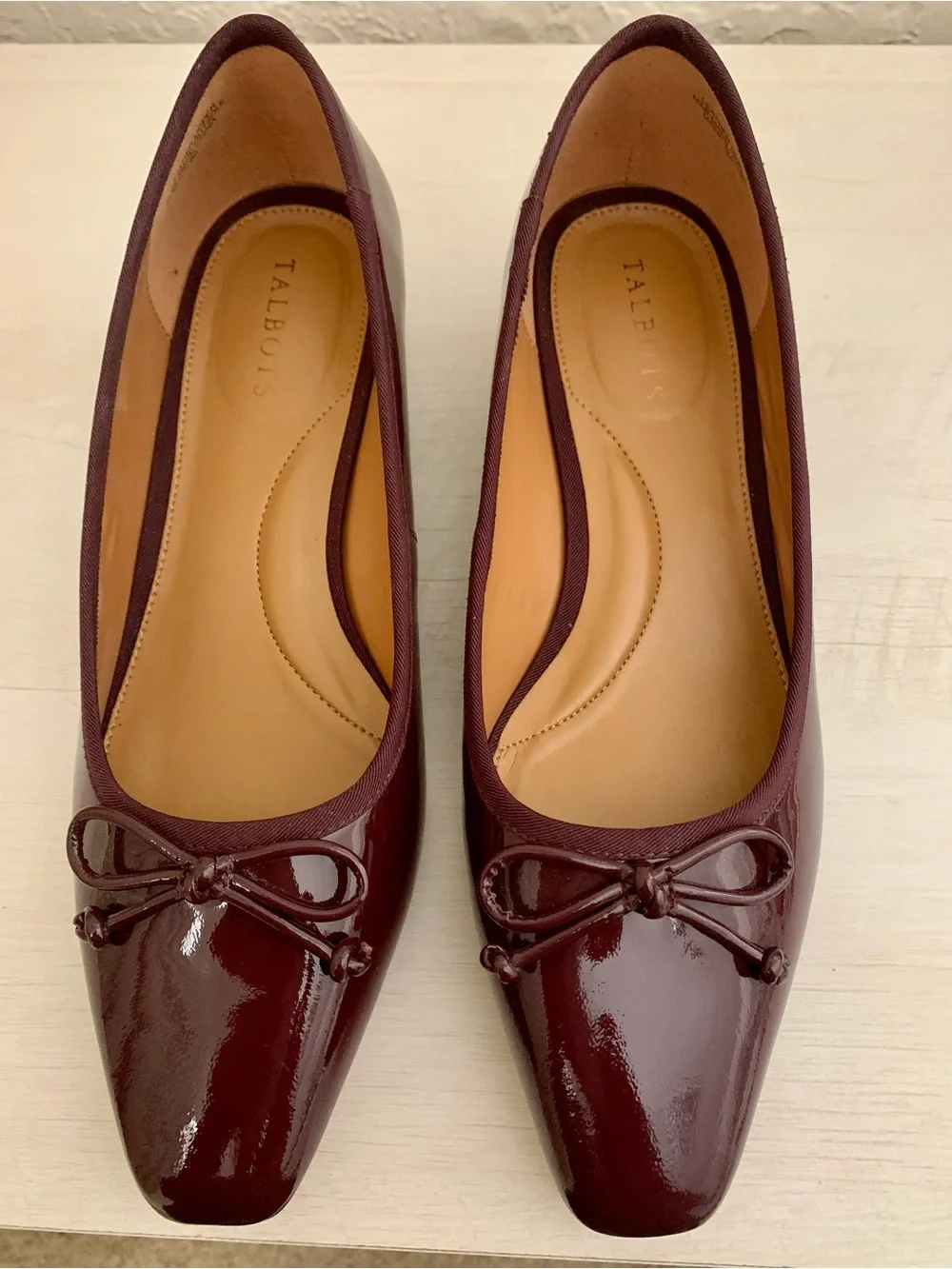 Talbots shiny patent