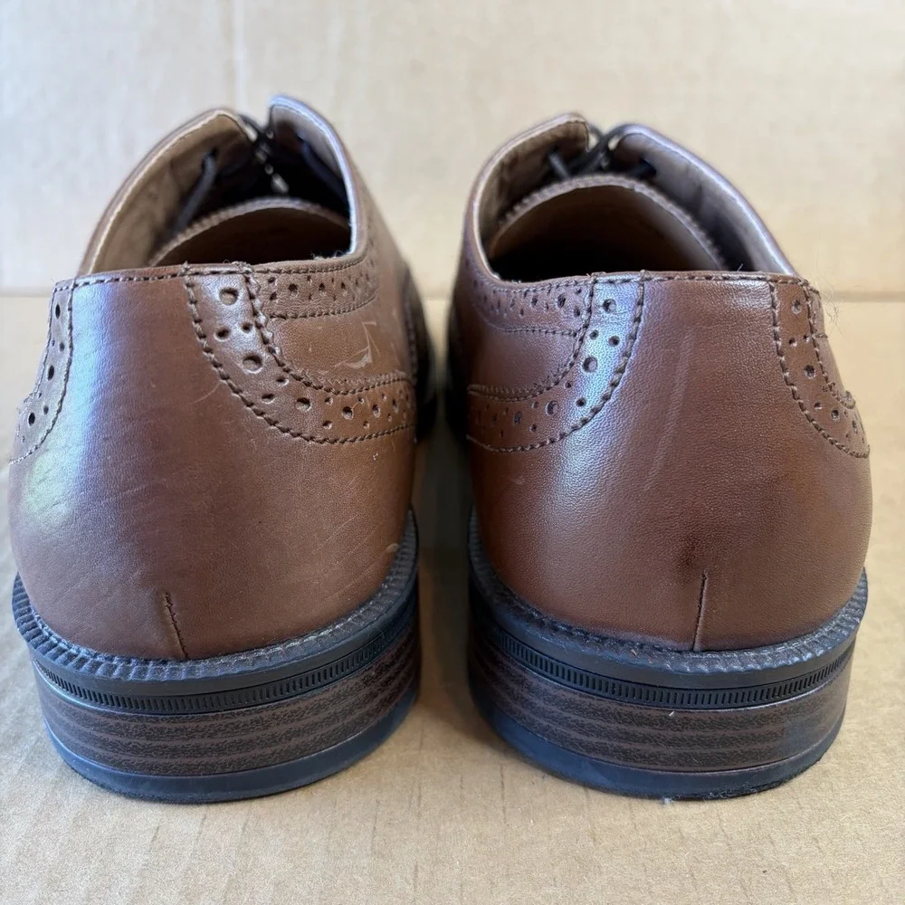 GH Bass Mens Brown Leather Wingtip Brogue Oxford Dress Shoes‎ Lace Up