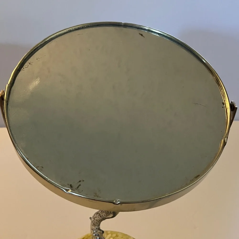 Vintage Metallic Dragonfish‎ Vanity Mirror on Weighted Base