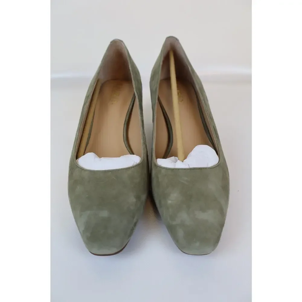 NEW Lauren Ralph Lauren Whitney Pump Heels Women's Olive Green Suede Size 8.5B