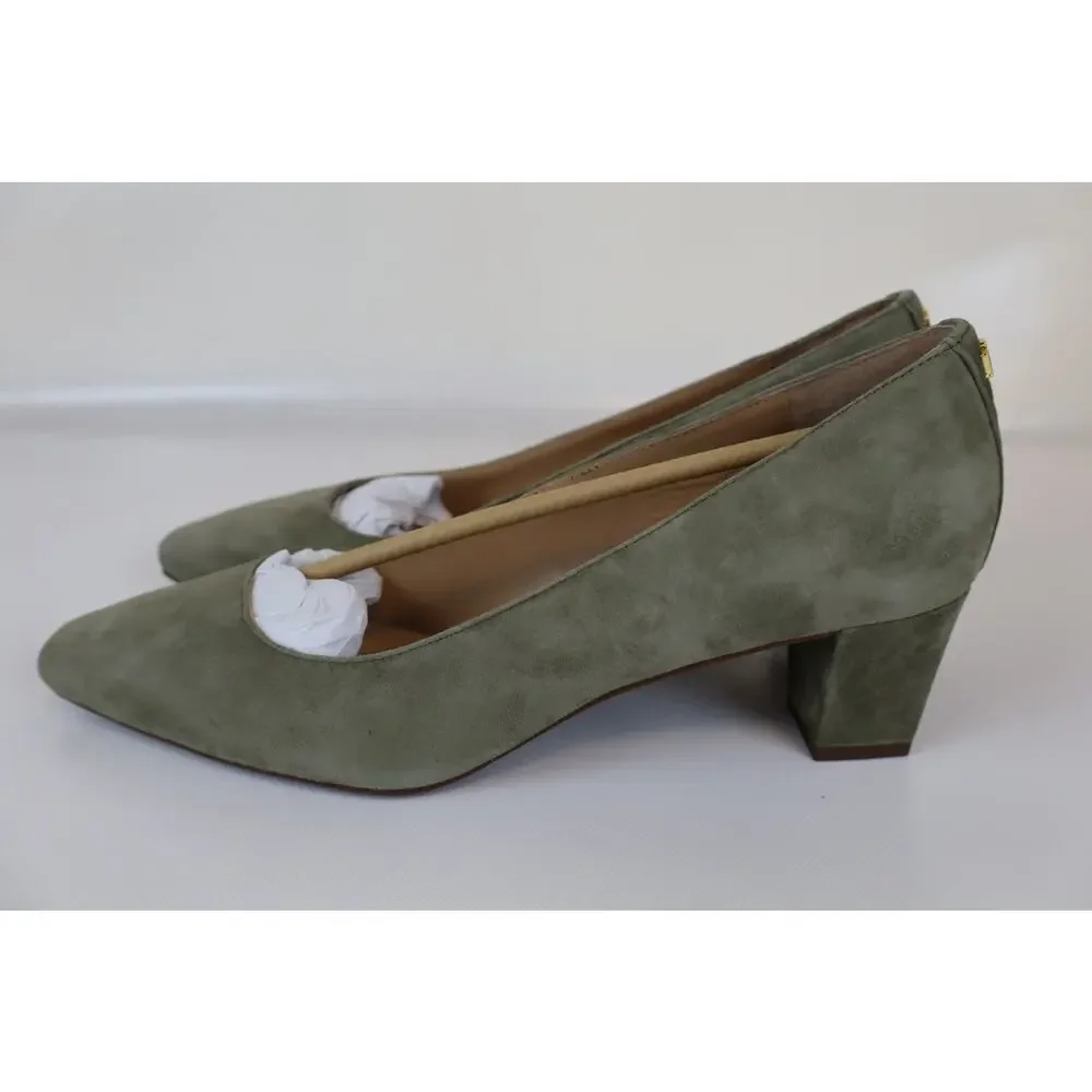 NEW Lauren Ralph Lauren Whitney Pump Heels Women's Olive Green Suede Size 8.5B