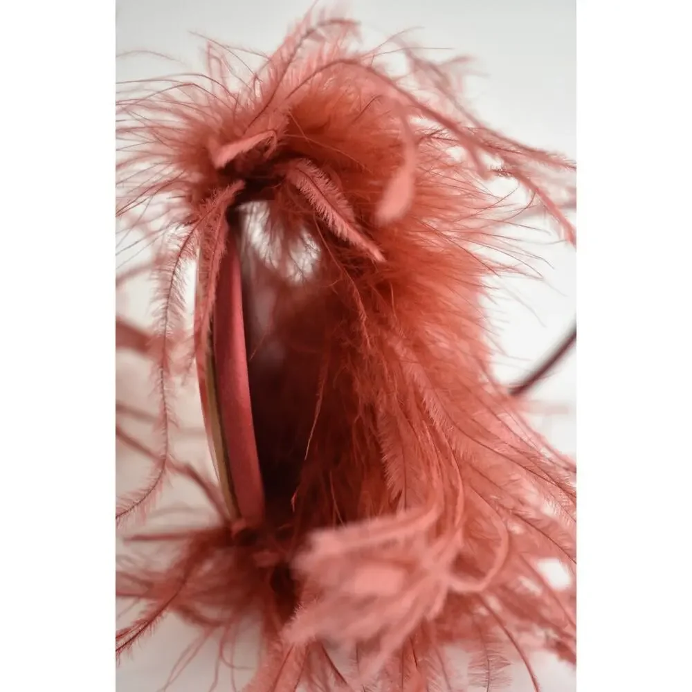 Christian Louboutin Miss Z Poupi 100 Fever Red Feather Sandal Heel Pump 36.5