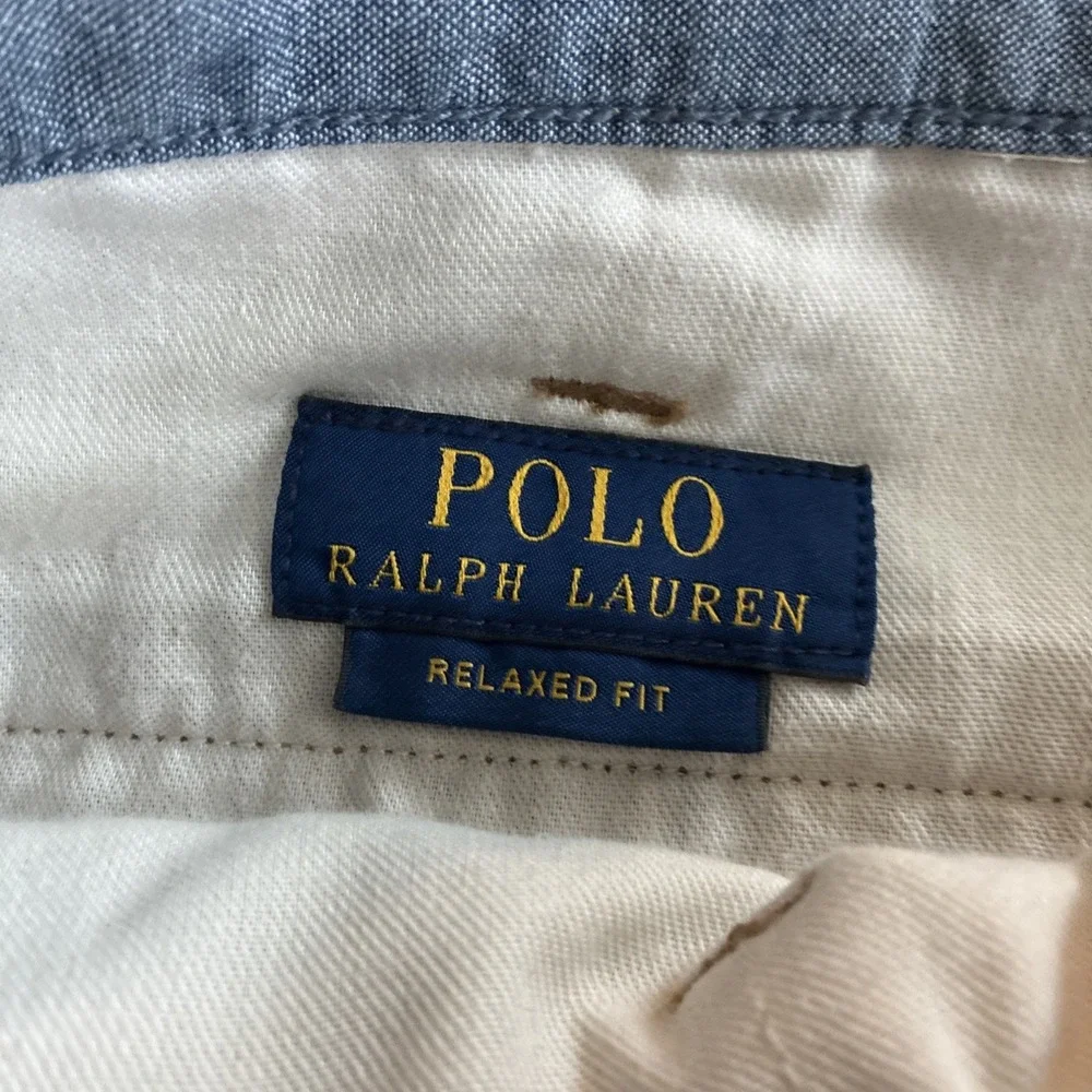 Polo Ralph Lauren Relaxed Fit Shorts Mens 36 Khaki Blue Cotton Chino Lot of 2