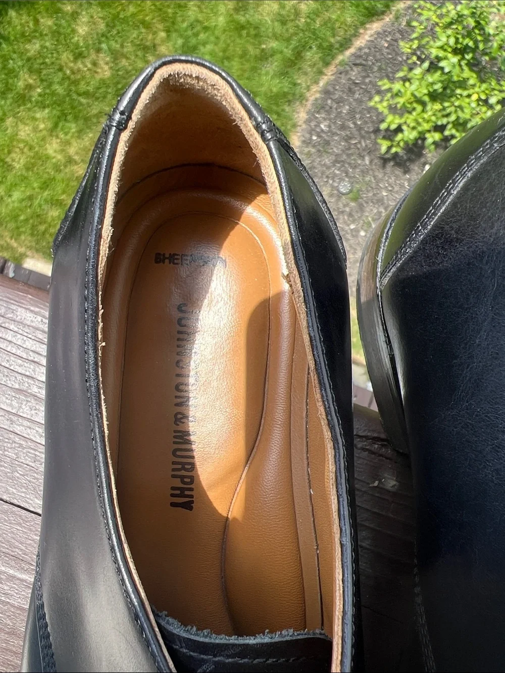 Johnston & Murphy Black Sheepskin Oxfords