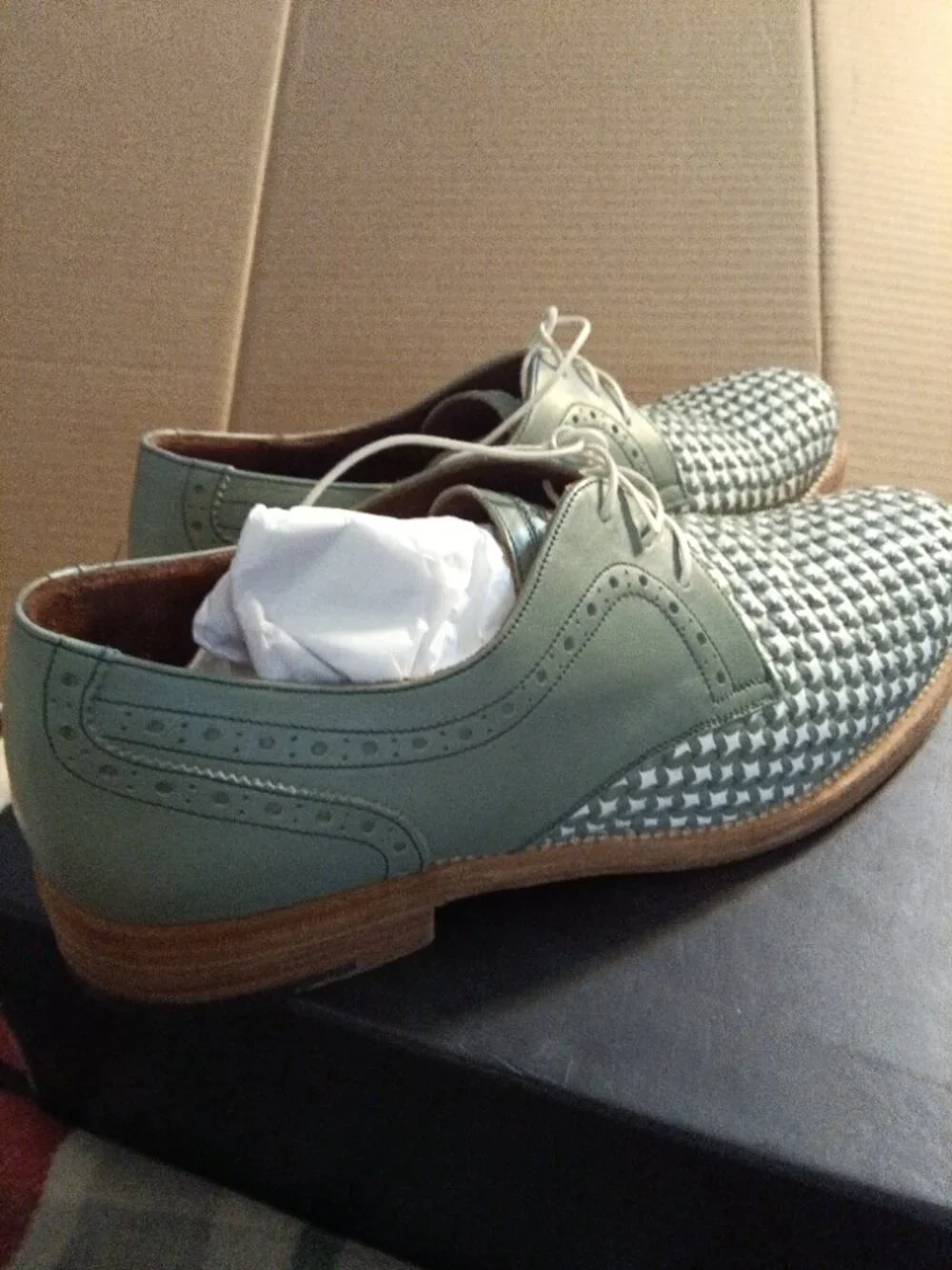 SALVATORE Ferragamo Dress Shoes-Light Green/Grey  Size 10.5
