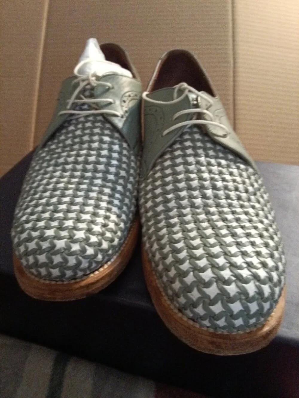 SALVATORE Ferragamo Dress Shoes-Light Green/Grey  Size 10.5