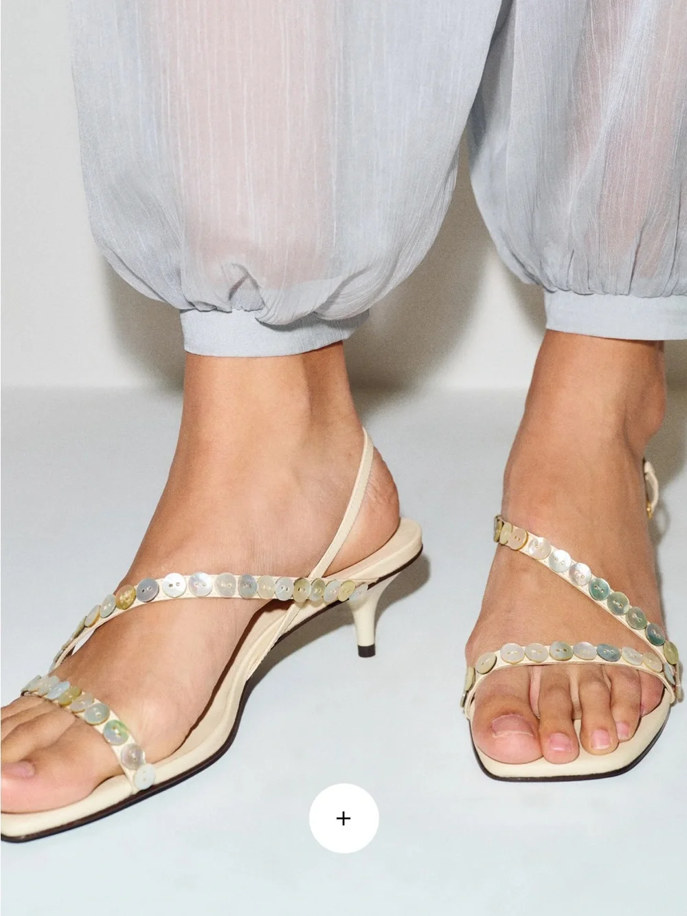 Reformation Shoshana Heeled Sandal Ivory - Size 9