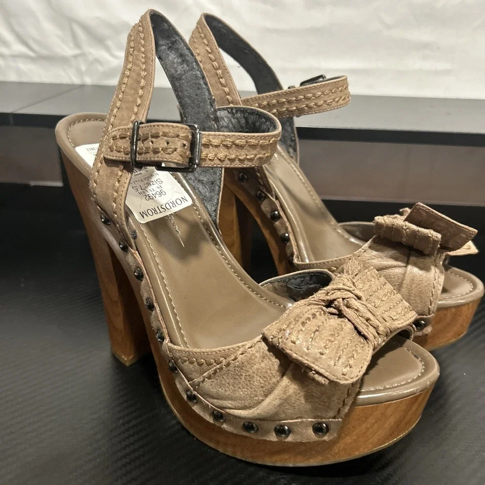 Jessica Simpson JS-TERRII  COFFEE/SUMMER HAZE Open Toe Heel Size 7.5