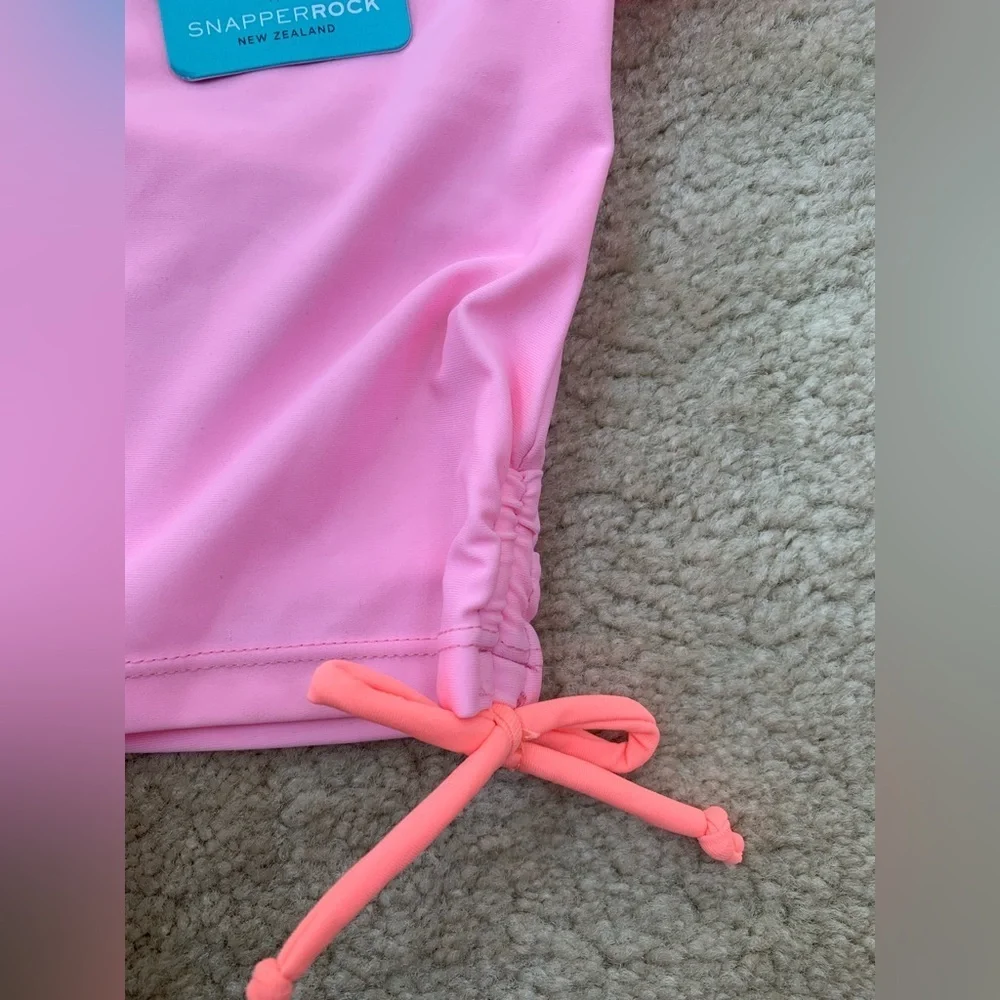 Snapper Rock NWT Size 6-12 Months Bright Pink Short Sleeve Rash Guard Swim Shirt