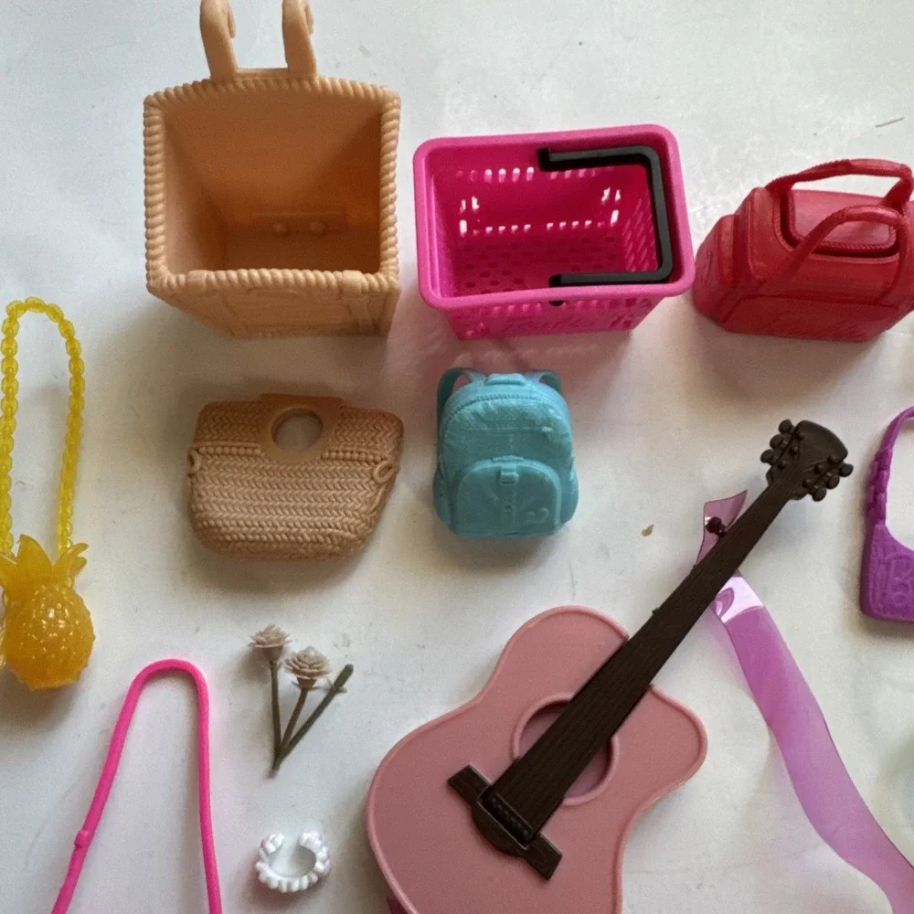24 Barbie Accessories Lot Guitar Hangers Totes Headphones Glasses Purse Backpack