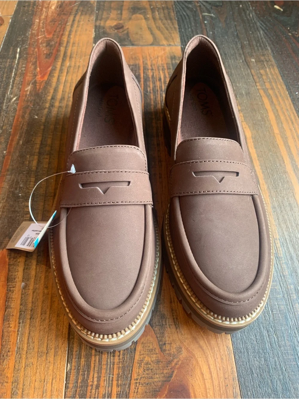 Toms Brown Nubuck-Style Women's Penny Loafers