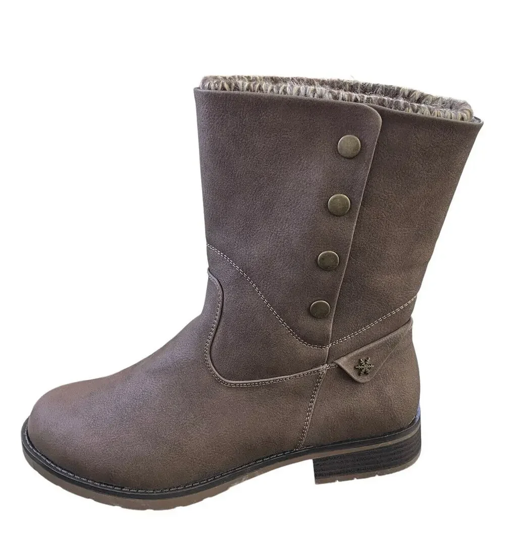 Sporto Boots Women's Calynn Water-Resistant Sock Size 11W Dark Brown Warm Cozy