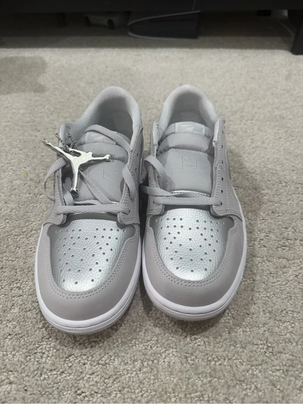 Jordan Men’s Low-Top Sneakers in Light Gray & Silver