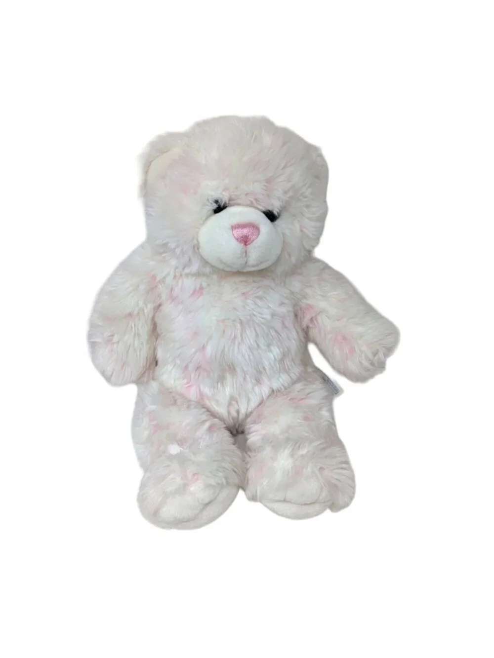 Build A Bear Cuddles Pink Blush White Fluffy Plush Stuffed Animal Soft Toy 15''