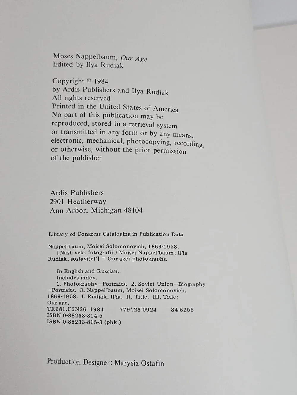 Moses Nappelbaum title  our
