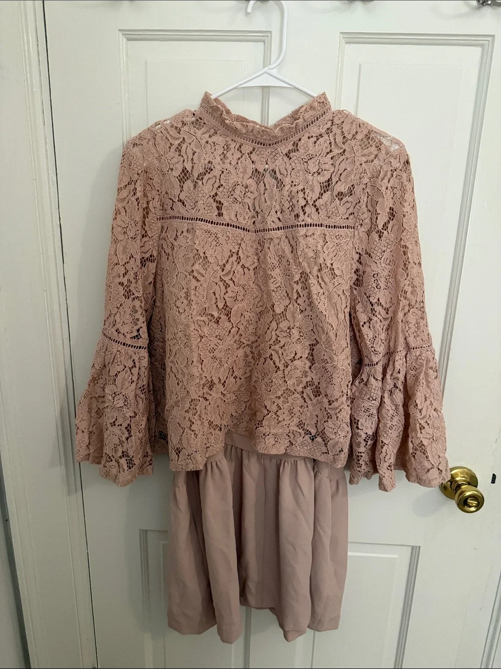 Lulu's Dusty Rose Lace Jacket with Matching Slip Dress