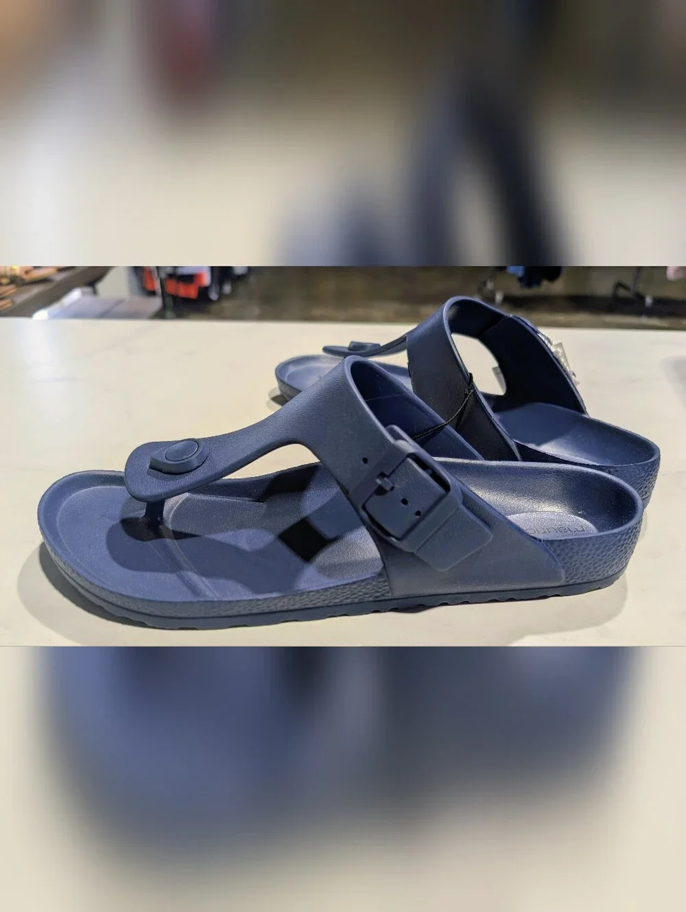 Maurices Navy Blue Molded Toe-Post Slide Sandals