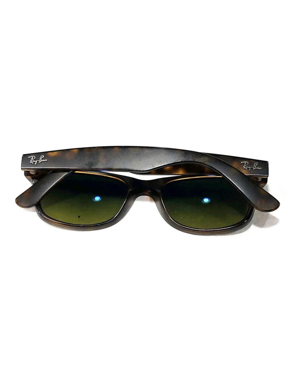 Ray Ban RB2132 894/76 New Wayfarer Tortoise Green Polarized Sunglasses 52-18 145