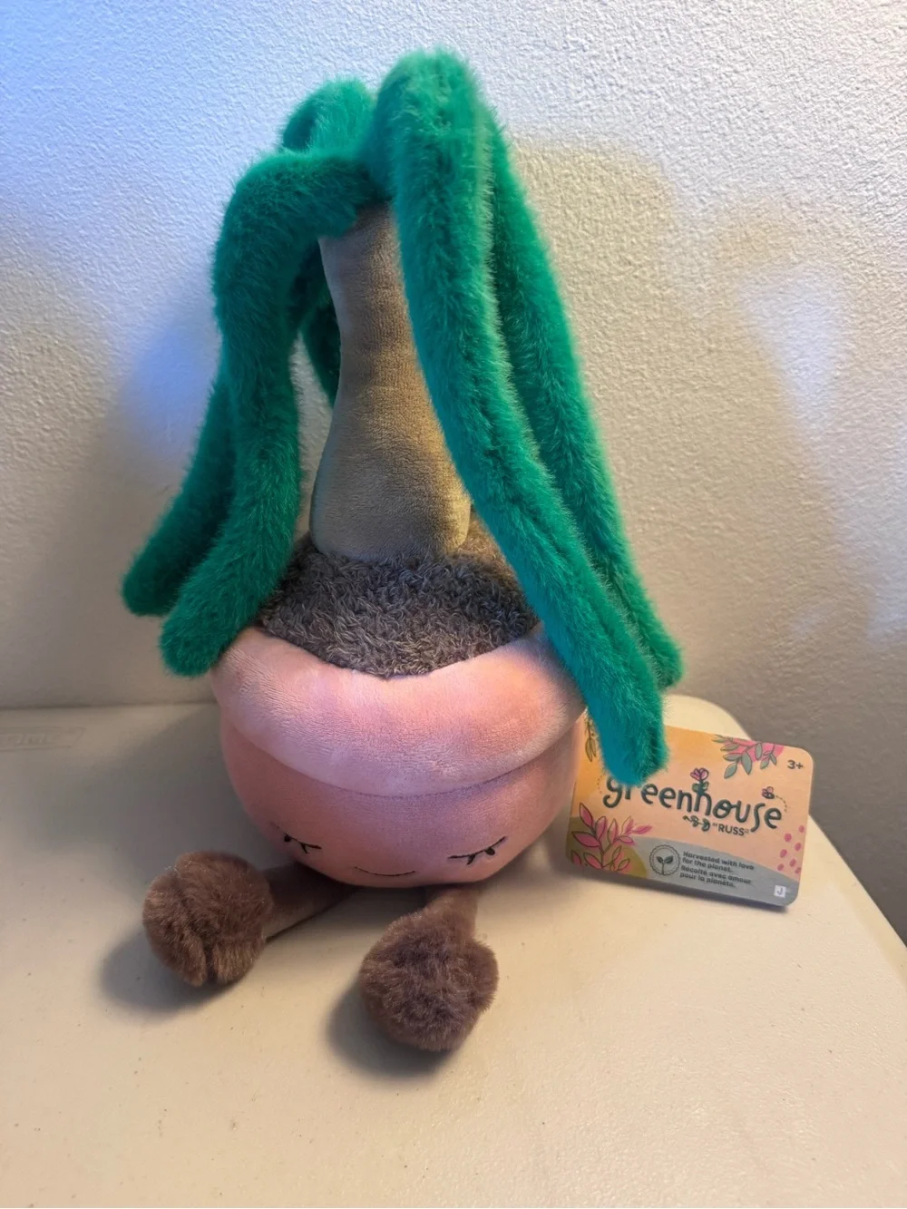 Greenhouse Plush Plant Toy - Pink & Green Educational Plush