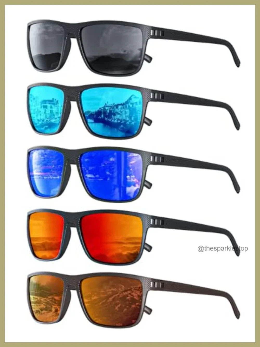 Polarized Square Sunglasses UV Protection Fishing Driving
