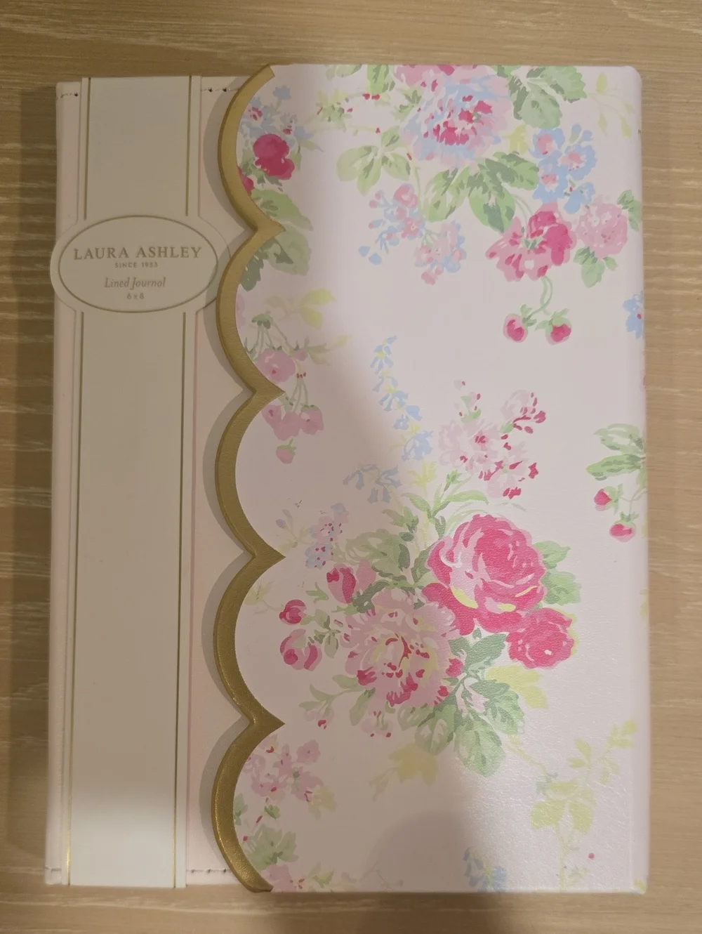 Laura Ashley Pink Floral Scalloped Edge Journal Nwt