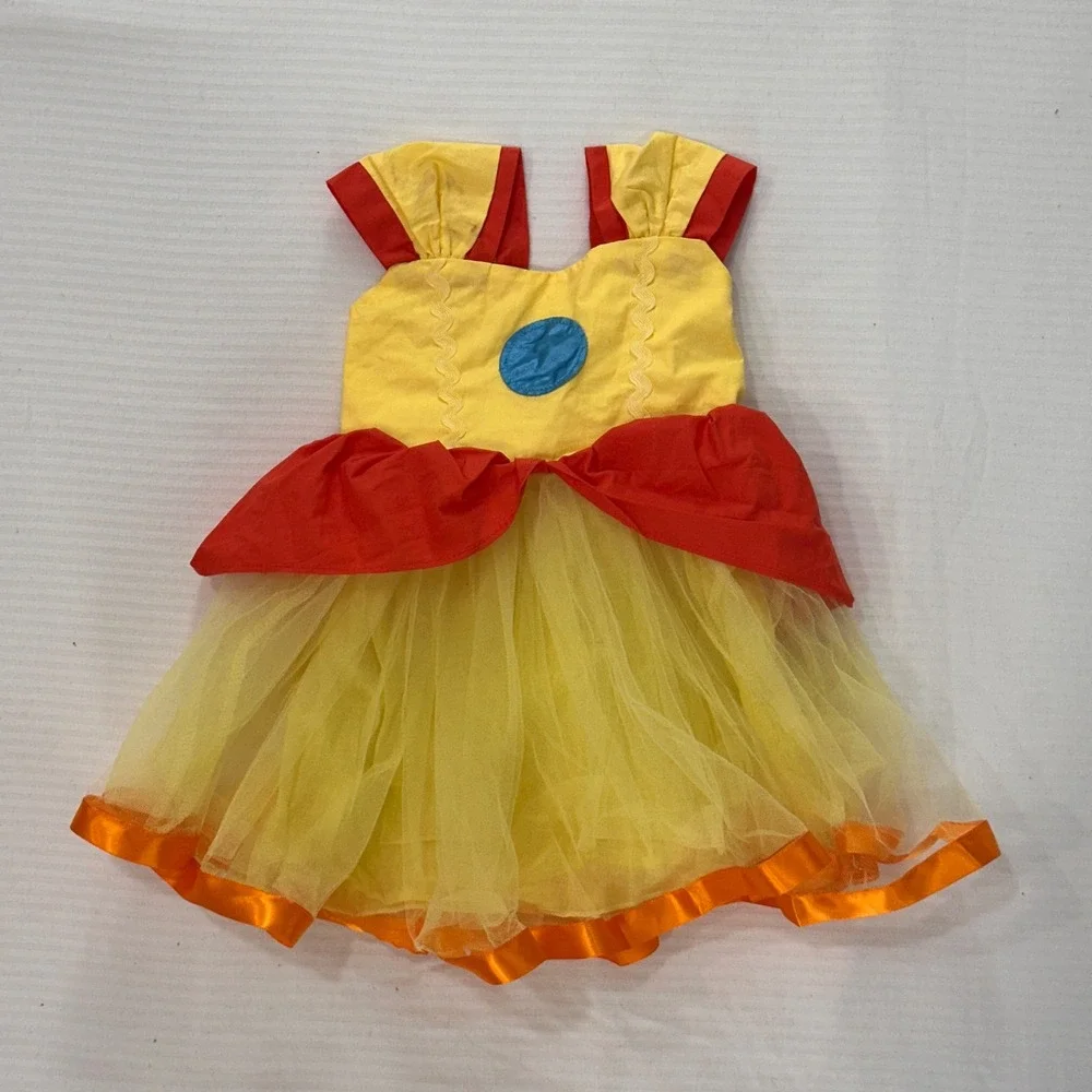 The Two‎ Princesses Yellow Tulle Flower Girl Costume Dress Kids Size 12-18