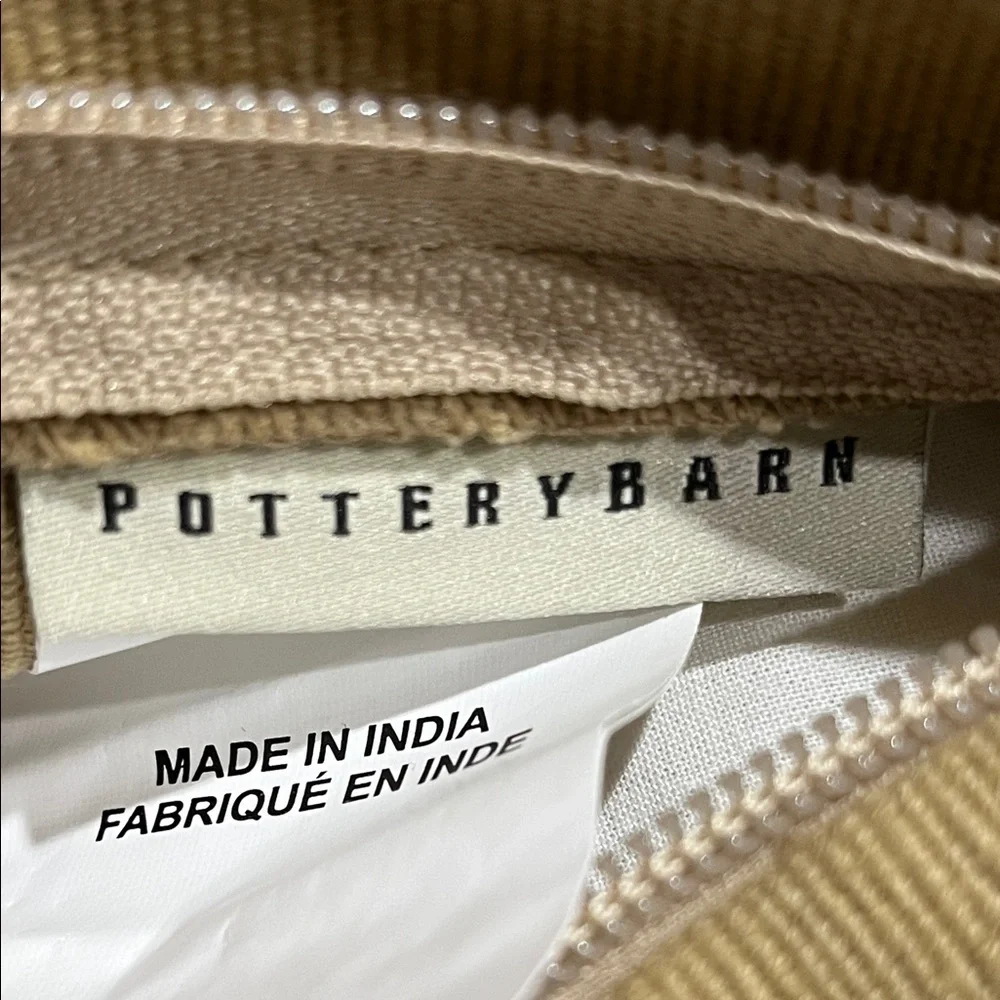 Pottery Barn WEDDING BLANKET PILLOW COVER  Beige WITH METALLIC SEQUINS SET OF 2