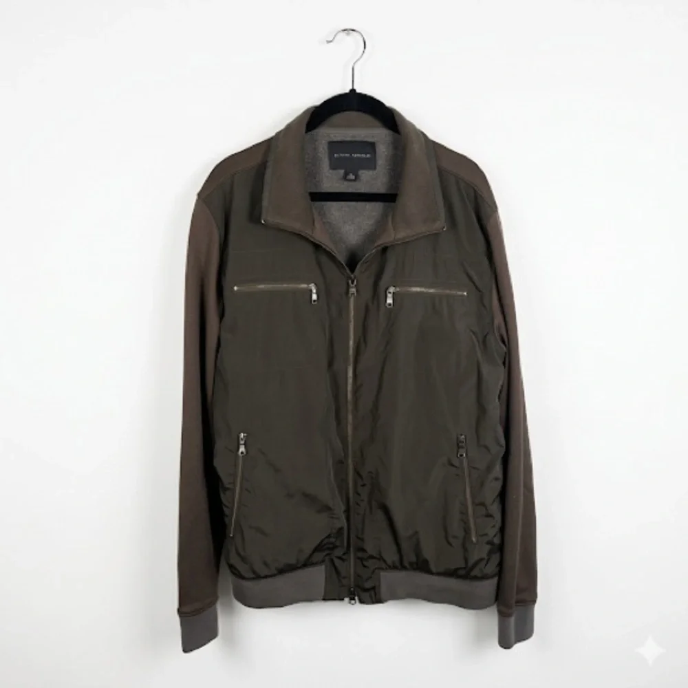 Banana Republic Olive Green Lightweight Hybrid Bomber Men's Zip‎ Jacket Large
