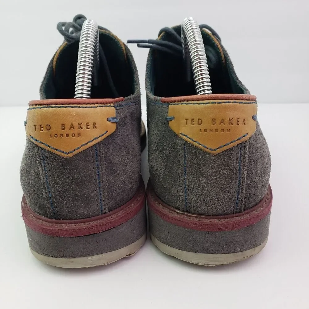 Ted Baker London Gliyne Mens Size 9 Gray Suede Formal Dress Oxford Shoes