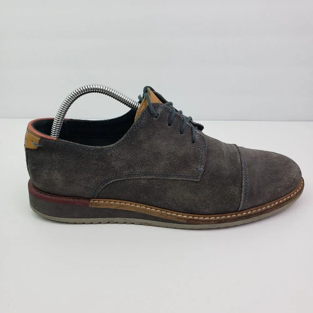 Ted Baker London Gliyne Mens Size 9 Gray Suede Formal Dress Oxford Shoes