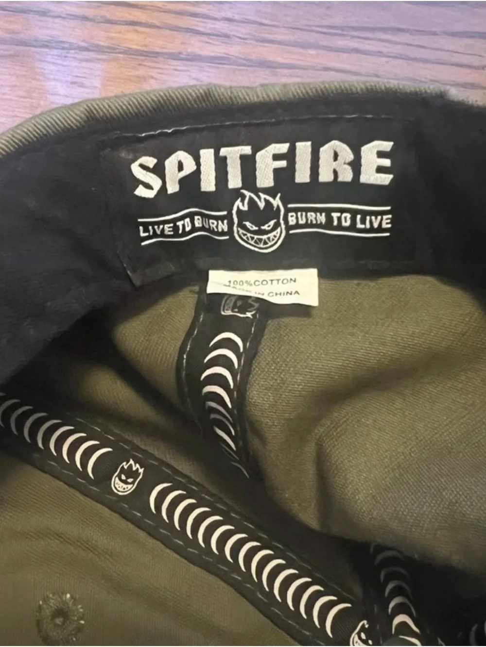 Spitfire Olive Green Hat with White Logo Detailing