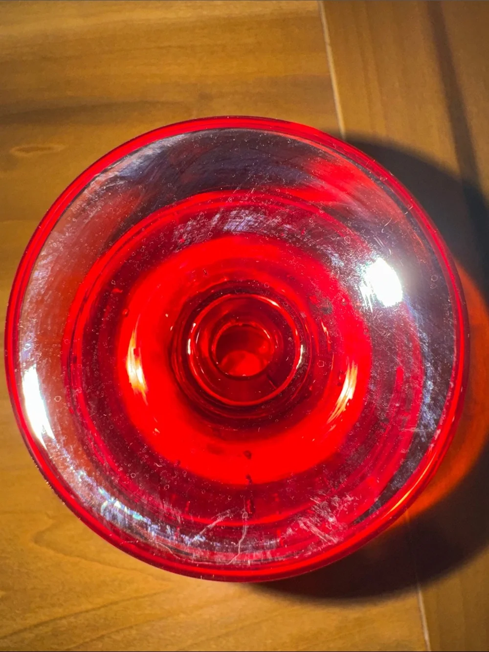 Murano SEGUSO Ca’ d Oro Glass Vase Ruby Red Sommerso glows 5.5” tall