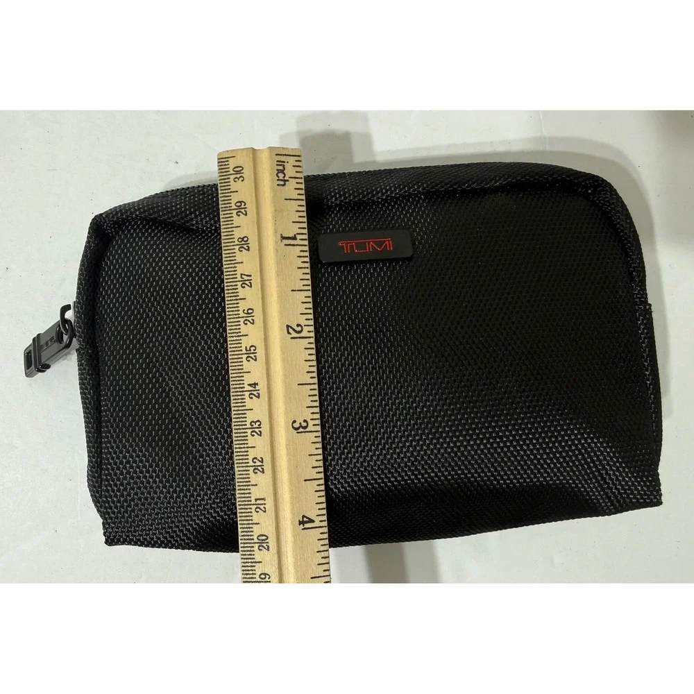 Tumi Delta Air Lines Black Ballistic Nylon Amenity Kit Travel Pouch Organizer