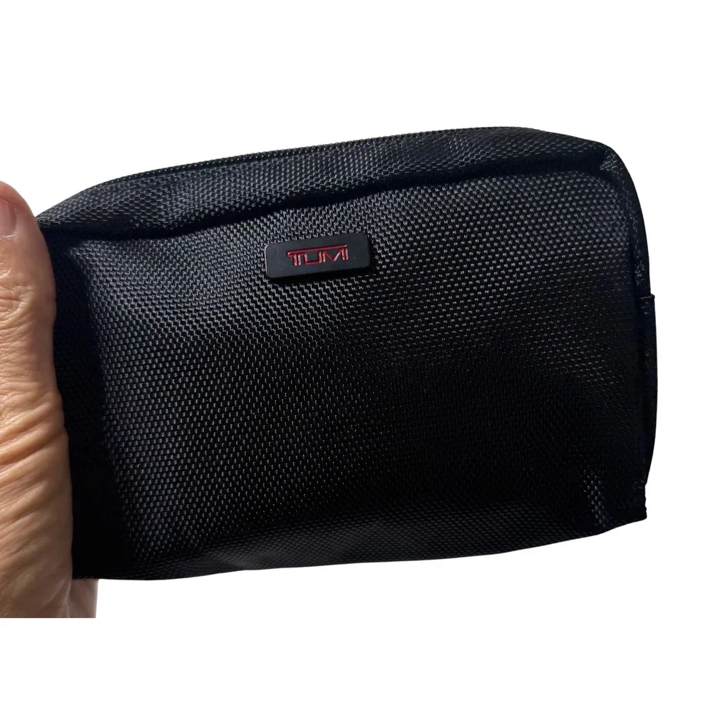 Tumi Delta Air Lines Black Ballistic Nylon Amenity Kit Travel Pouch Organizer