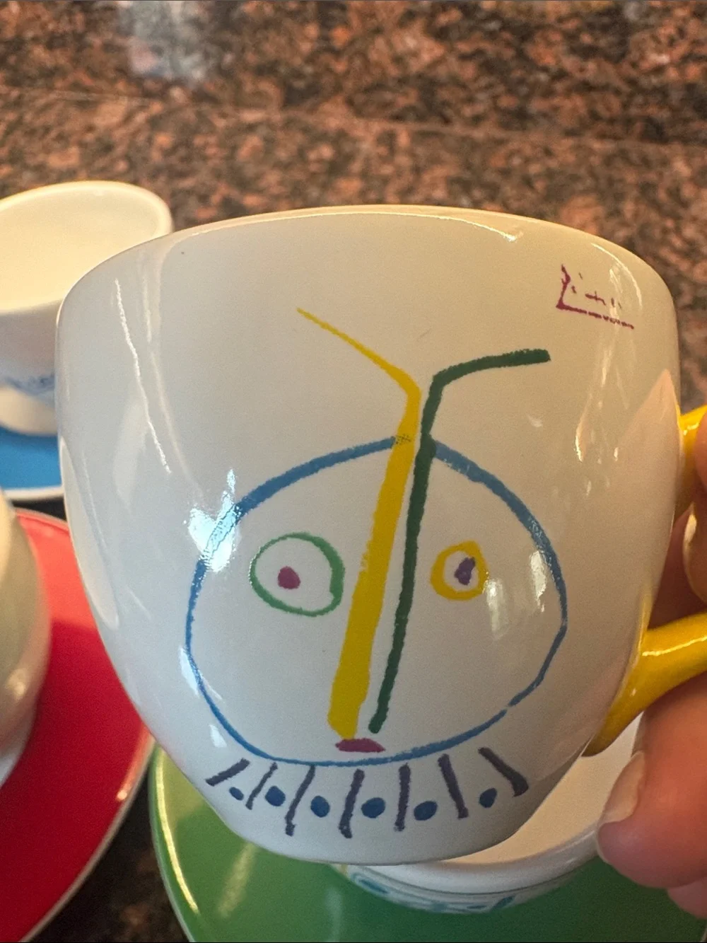 Masterpiece Editions Picasso 4 Espresso Cups with Decorative Plates