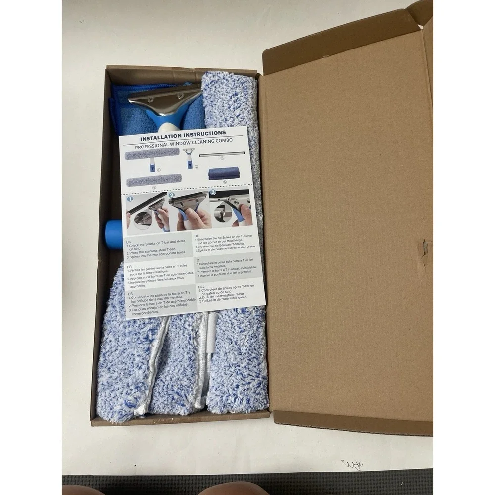 Professional Window Cleaning Combo Squeegee & Microfiber Window‎ Scrubber, 10
