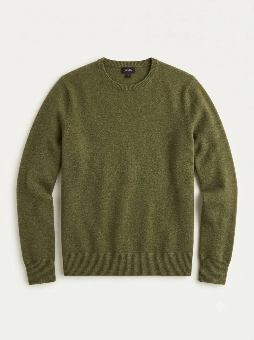 J.Crew Men's Olive Green Crewneck Sweater Size M Cotton Wool Blend Pullover