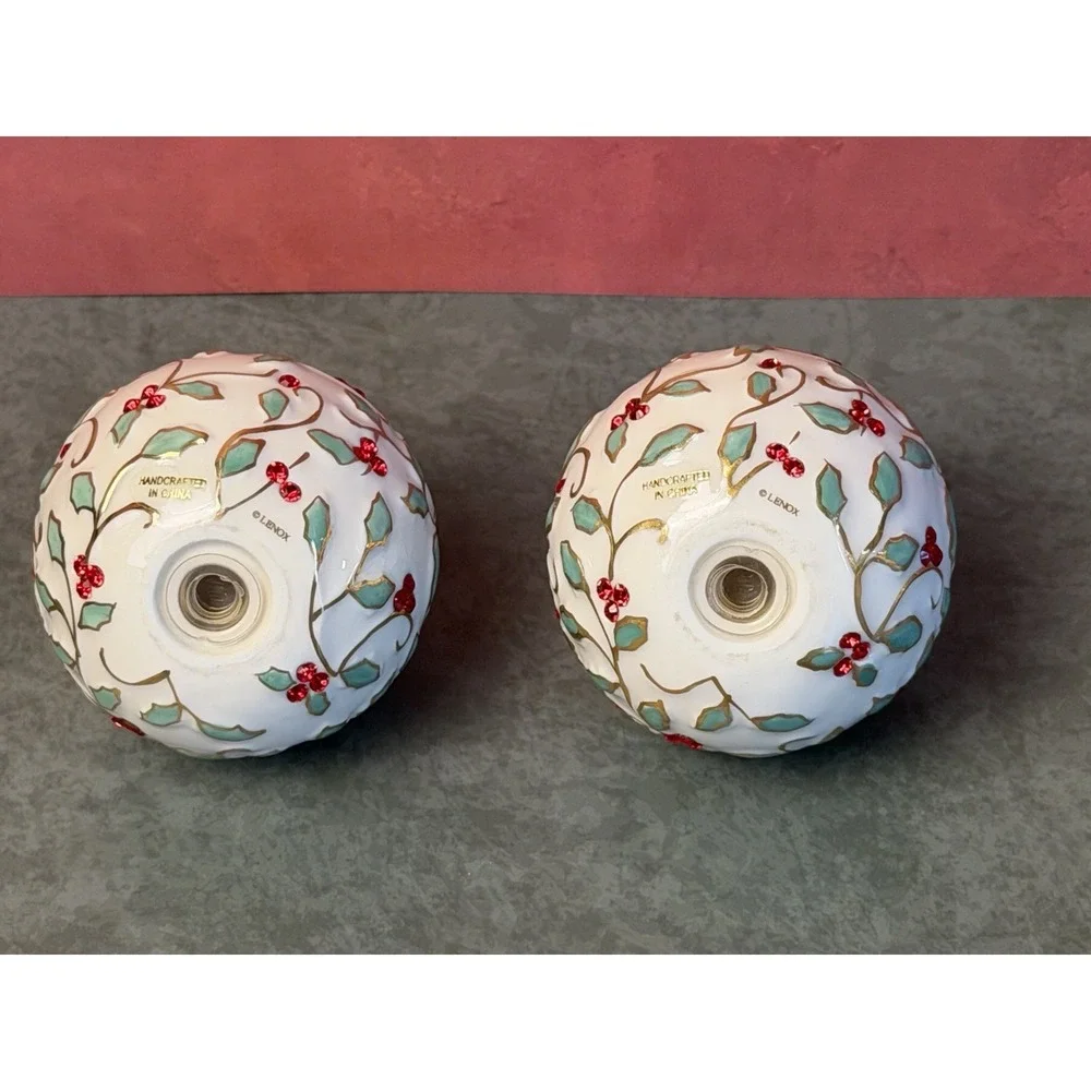 Lenox Christmas Bulb Salt & Pepper Shaker Set. Each Are  3
