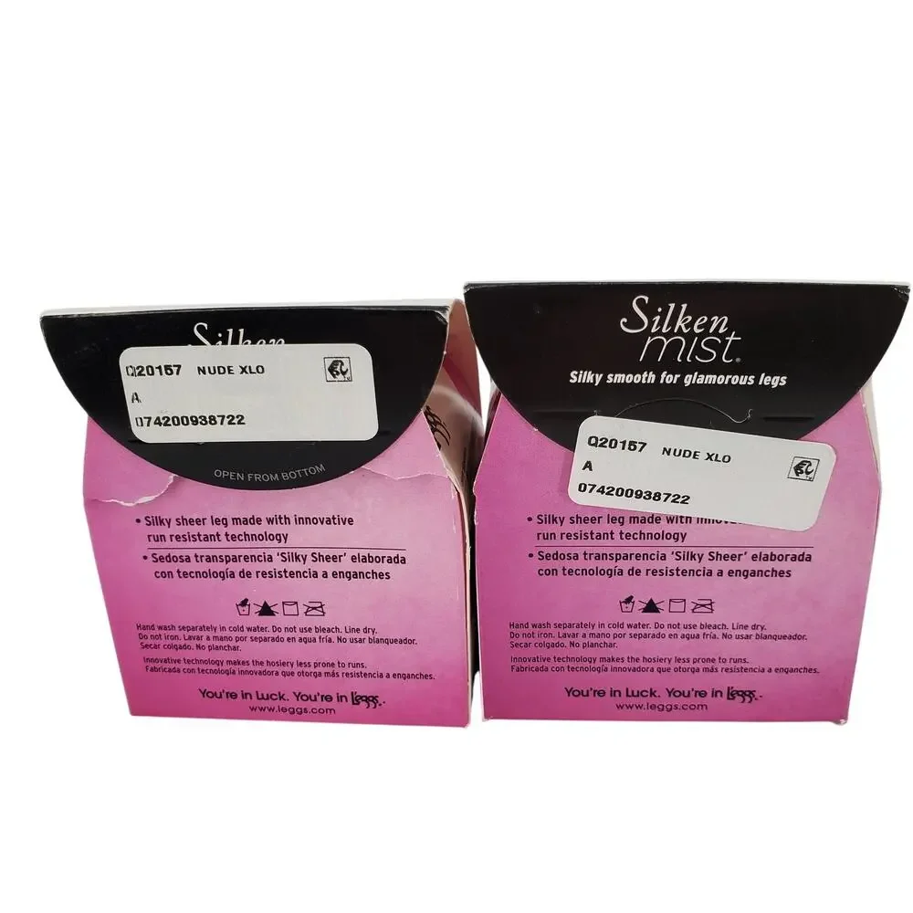 L'eggs Silken Mist Sheer‎ Leg Run Resistant Control Top Nude Size A Lot of 2 New