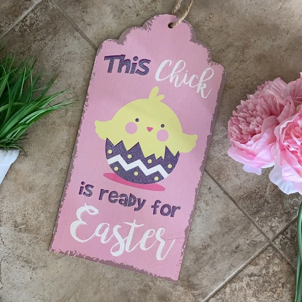Spring Easter Wall Decor this chick is ready for Easter pink yellow