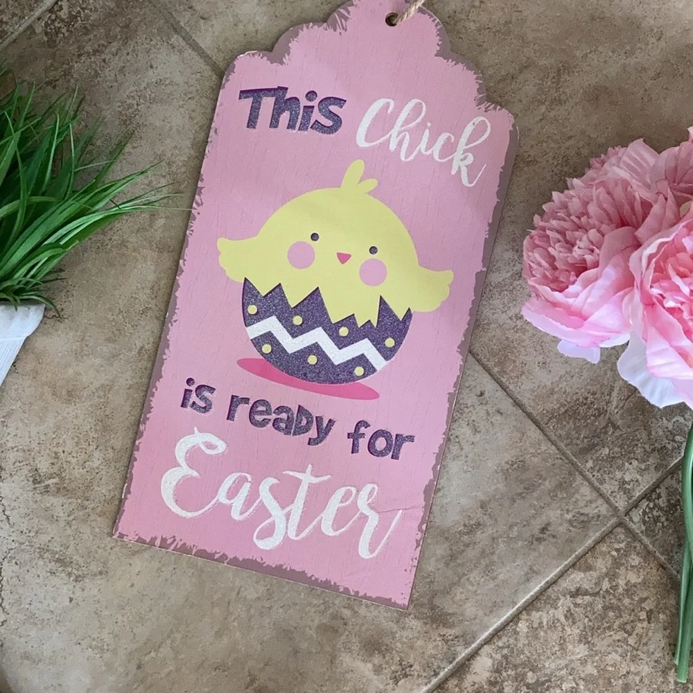 Spring Easter Wall Decor this chick is ready for Easter pink yellow