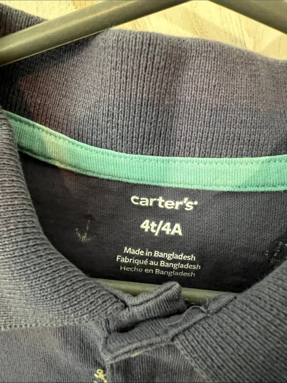 Carter's Navy Polo with Tiny Anchor Print