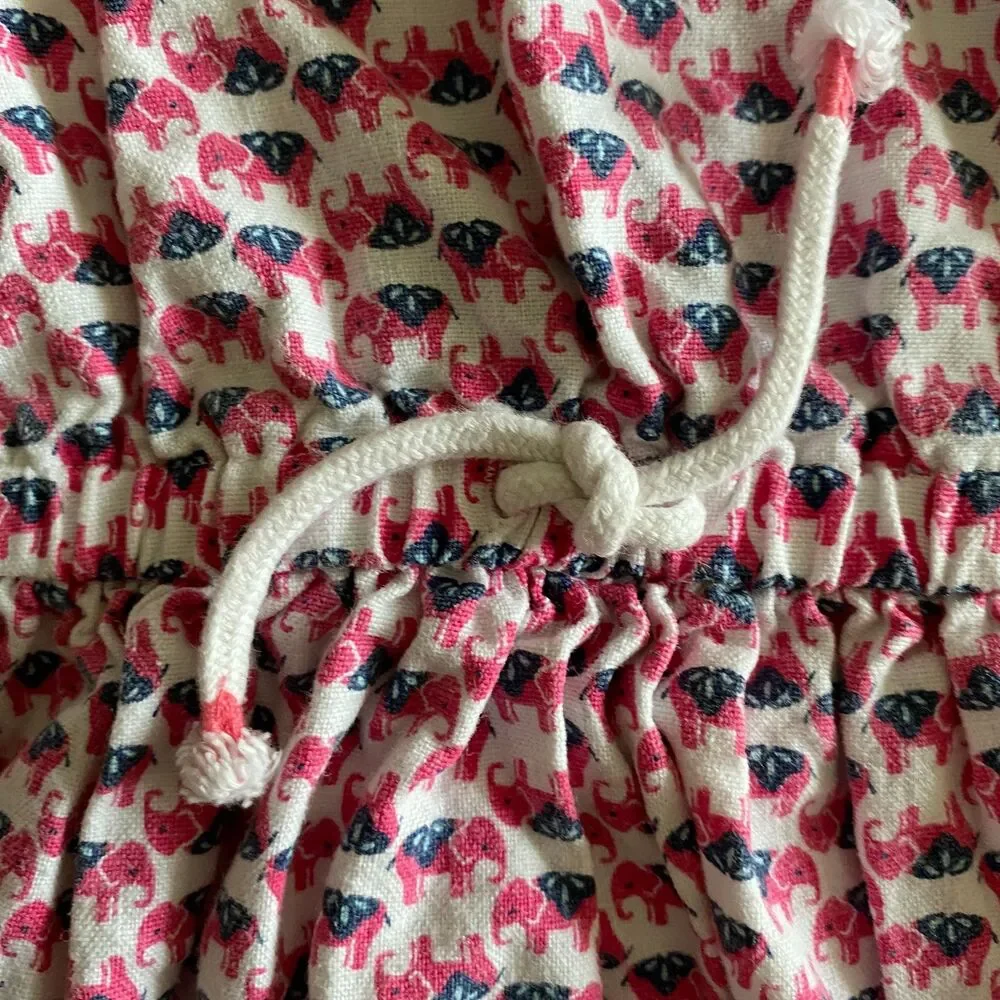 Carter's Crossed Back Elephant Prince Linen Blend Dress Girls' 8
