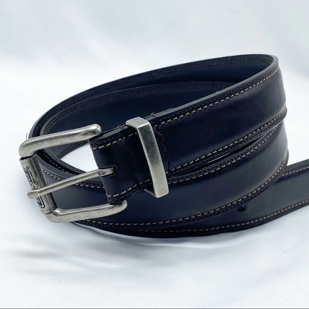 Dickies Darkest Brown Dress Belt Silver Buckle 42