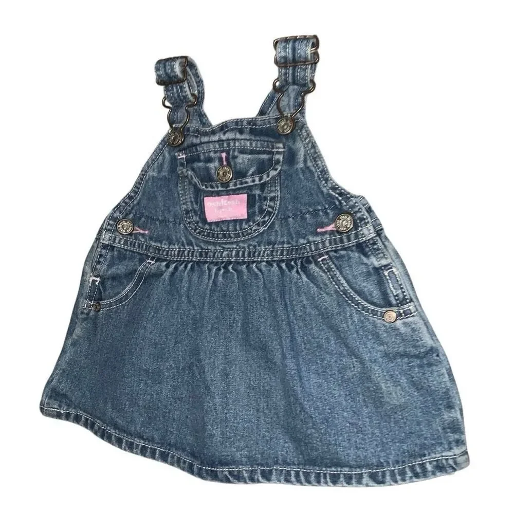 Oshkosh B’gosh vtg Vestbak Baby Overall Dress 6 months girl