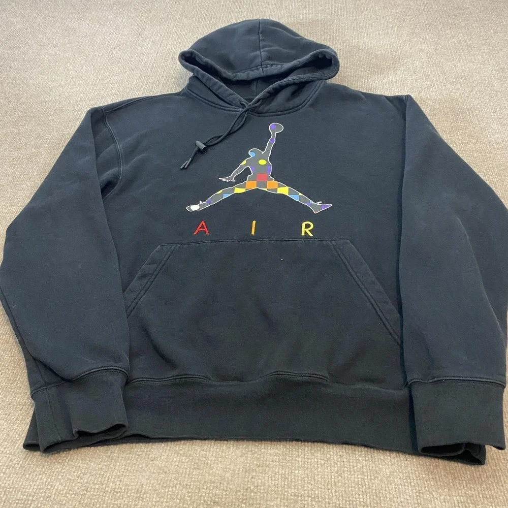 Jordan Nike Air Hoodie Mens‎ Large Black Jumpman Pullover Fleece DD5244-010
