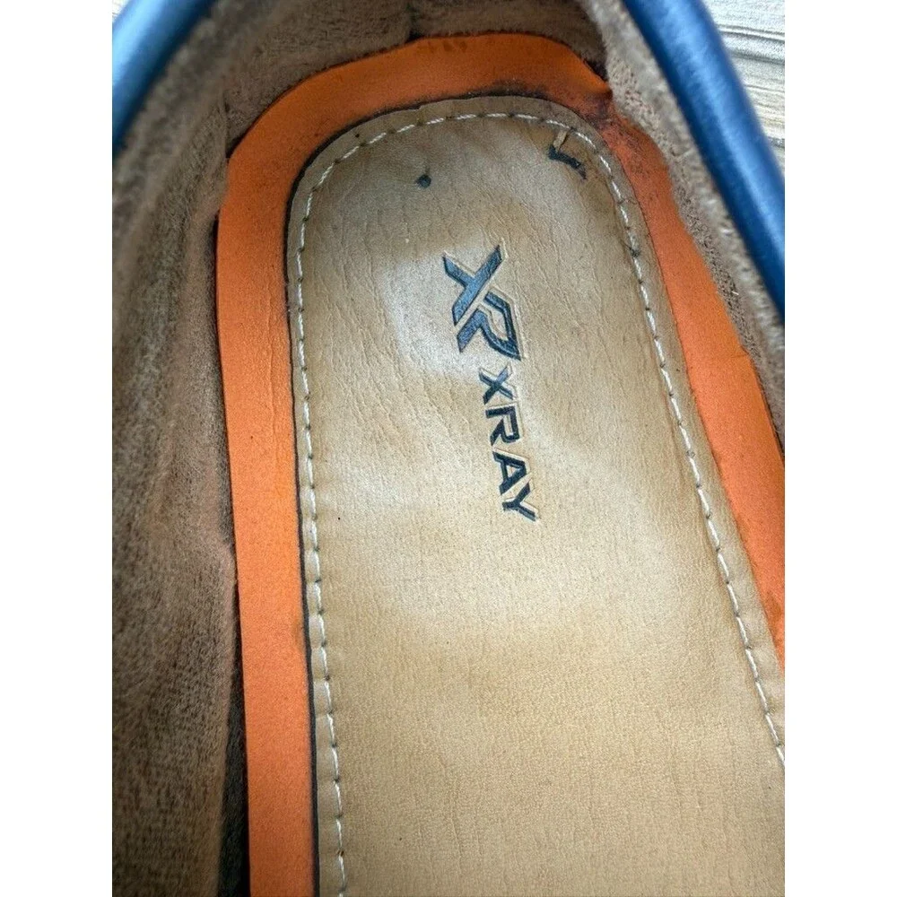 XRAY Men's Navy Driving Loafers Horsebit Slip On Moc Toe Casual Shoes Size 8