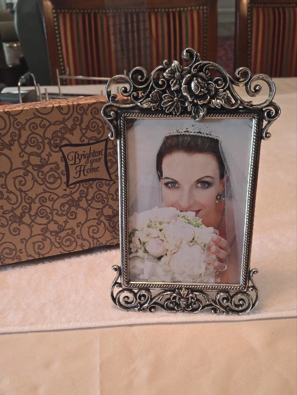 Brighton Ornate Silver Scrollwork Picture Frame 5x7